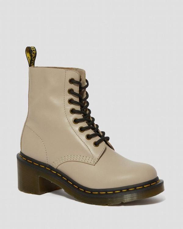 Dr Martens Dámské Boty Na Vysokém Podpatku Clemency Wanama Béžový, CZ-925863